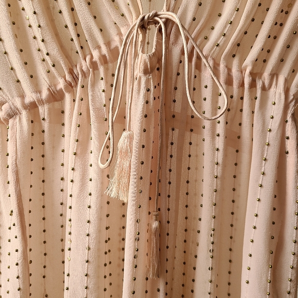 Reiss silk blouse w/ beading, silk lining - sz 10 - Picture 4 of 14